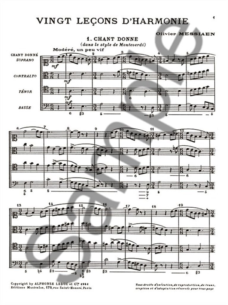 Olivier Messiaen: Twenty Lessons In Harmony